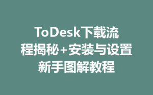 ToDesk下载流程揭秘+安装与设置新手图解教程-ToDesk远程桌面控制|官方下载