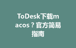 ToDesk下载macos？官方简易指南-ToDesk远程桌面控制|官方下载