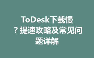 ToDesk下载慢？提速攻略及常见问题详解-ToDesk远程桌面控制|官方下载