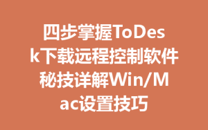 四步掌握ToDesk下载远程控制软件秘技详解Win/Mac设置技巧-ToDesk远程桌面控制|官方下载
