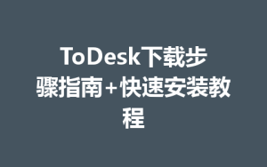 ToDesk下载步骤指南+快速安装教程-ToDesk远程桌面控制|官方下载