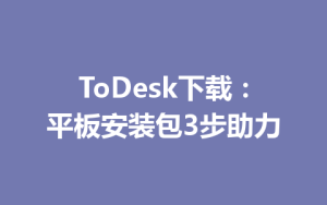 ToDesk下载：平板安装包3步助力-ToDesk远程桌面控制|官方下载