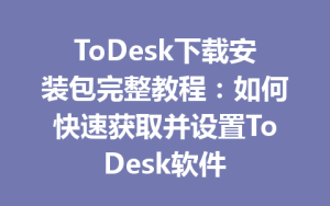 ToDesk下载安装包完整教程：如何快速获取并设置ToDesk软件-ToDesk远程桌面控制|官方下载