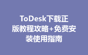 ToDesk下载正版教程攻略+免费安装使用指南-ToDesk远程桌面控制|官方下载