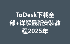 ToDesk下载全部+详解最新安装教程2025年-ToDesk远程桌面控制|官方下载