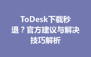 ToDesk下载秒退？官方建议与解决技巧解析-ToDesk远程桌面控制|官方下载
