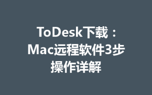 ToDesk下载：Mac远程软件3步操作详解-ToDesk远程桌面控制|官方下载