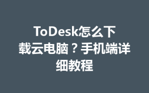 ToDesk怎么下载云电脑？手机端详细教程-ToDesk远程桌面控制|官方下载