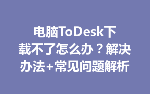 电脑ToDesk下载不了怎么办？解决办法+常见问题解析-ToDesk远程桌面控制|官方下载