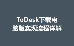 ToDesk下载电脑版实现流程详解-ToDesk远程桌面控制|官方下载