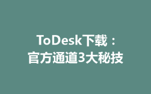 ToDesk下载：官方通道3大秘技-ToDesk远程桌面控制|官方下载