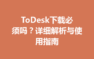 ToDesk下载必须吗？详细解析与使用指南-ToDesk远程桌面控制|官方下载