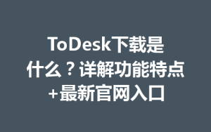 ToDesk下载是什么？详解功能特点+最新官网入口-ToDesk远程桌面控制|官方下载