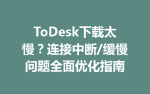 ToDesk下载太慢？连接中断/缓慢问题全面优化指南-ToDesk远程桌面控制|官方下载