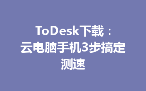 ToDesk下载：云电脑手机3步搞定测速-ToDesk远程桌面控制|官方下载